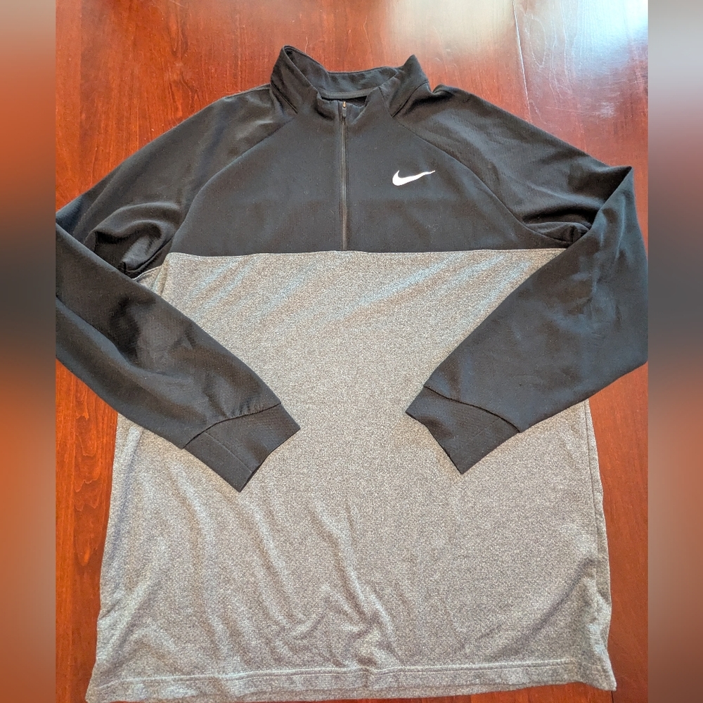Nike Golf Dri-Fit Men's Quarter Zip, Size XXL, Black And Gray